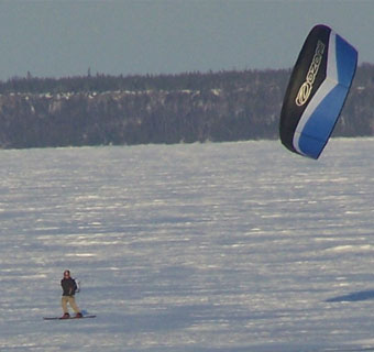 Kite Skiing on Black Bay